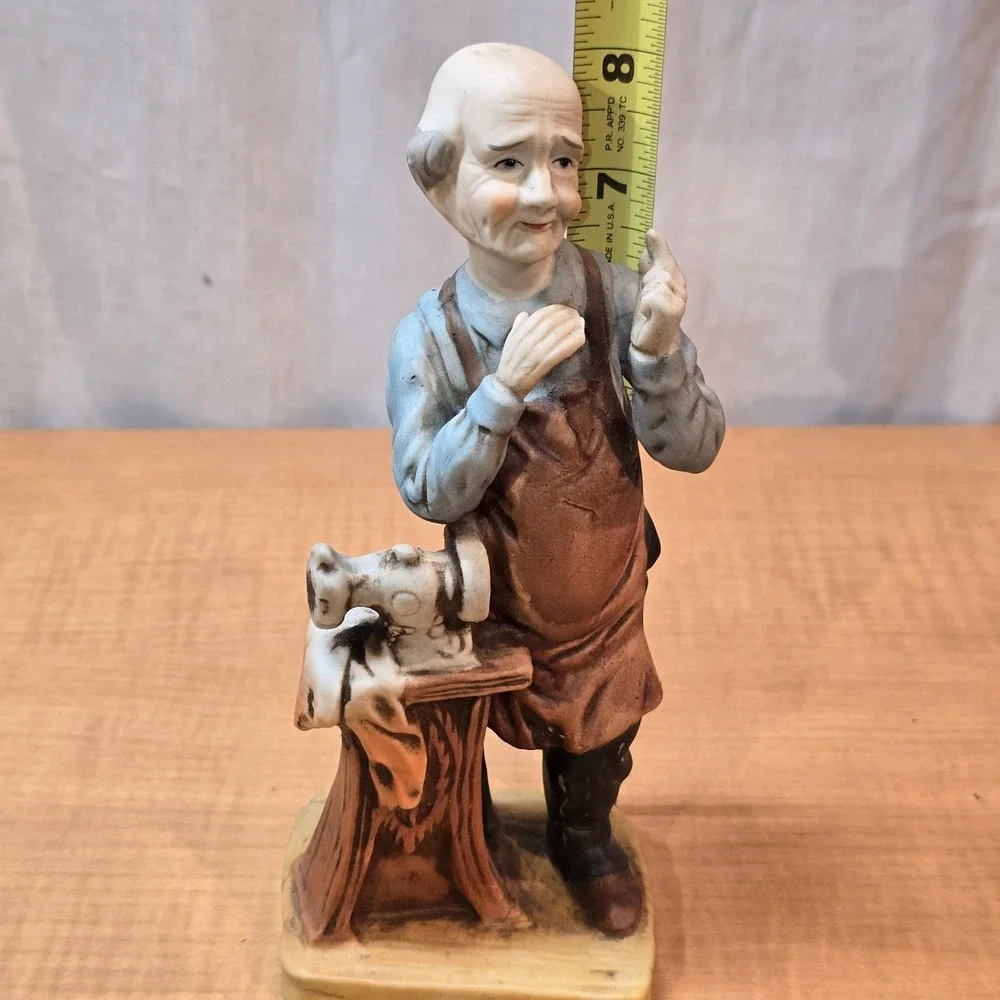 Davar Fine Porcelain Old Man Tailor Figurine with Sewing Machine‎ Vintage 8